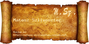 Matesz Szilveszter névjegykártya